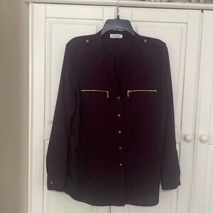Calvin Klein Zip Pocket Utility Blouse
